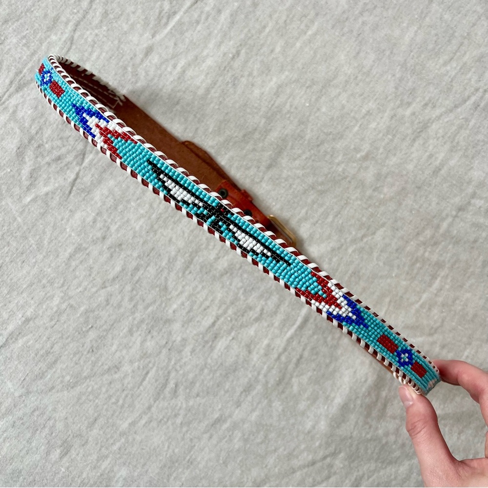 Vintage Beaded Skinny Belt - Picture 2 of 6
